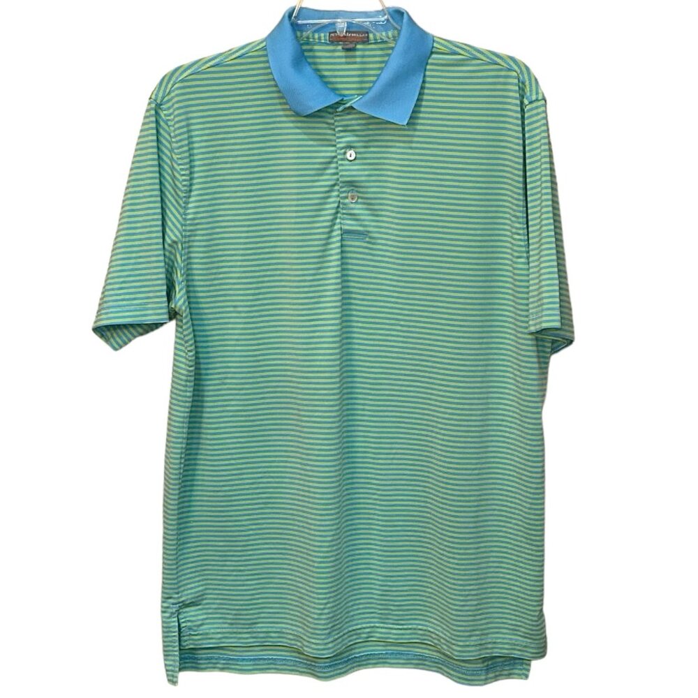 Peter Millar Summer‎ Comfort Striped Golf Polo Shirt Size Large
